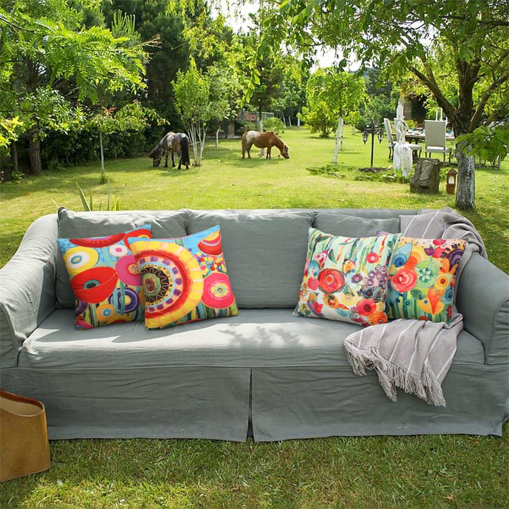4pcs Decorative Throw Pillow Covers Pillowcase Flower Print Cushion Cover For Patio Garden Balcony 18x18inch