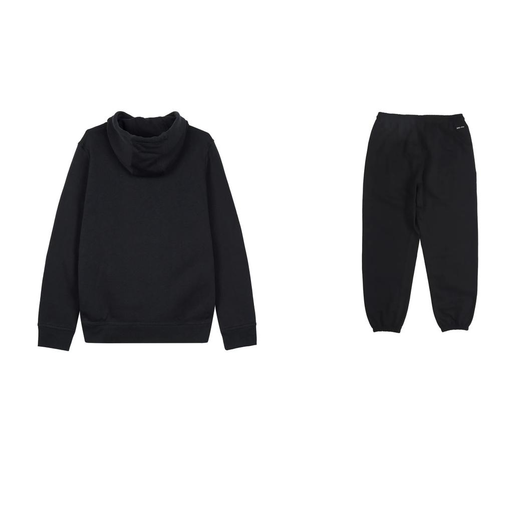 Nike Hooded Fleece Comfortable Long Sleeve Sweatshirt Solid Color Drawstring Cuffed Pants Casual Sports Suit 623453-010+CK6366-010