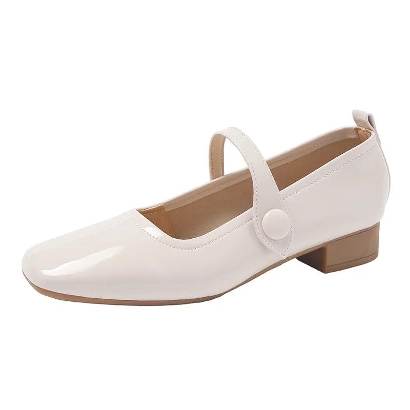 2025 Spring Patent Leather Women Mary Jane Shoes Fashion Soft Sole Shoes Elegant Wedding Party Shoes