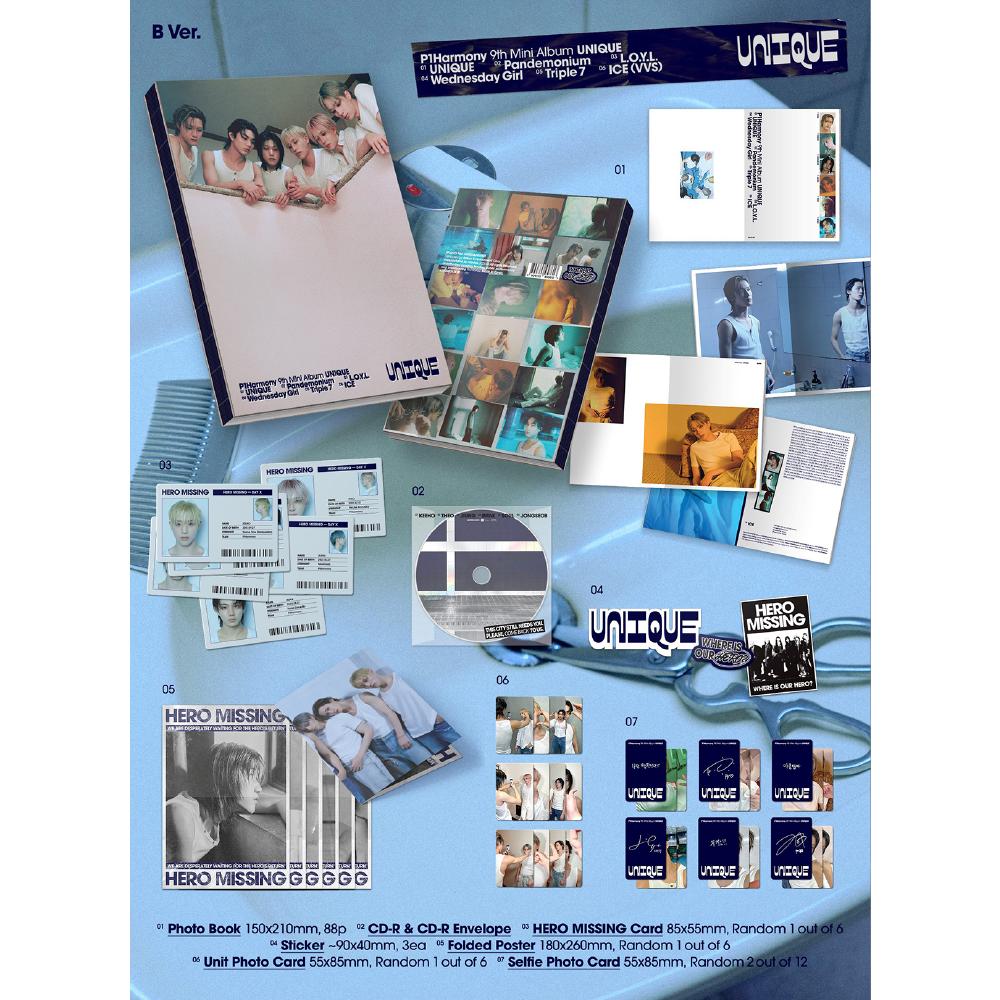 Pre-order P1Harmony 9th Mini Album UNIQUE Photo Book ver. & Weverse Early Bird POB
