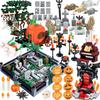 Halloween Scene Building Blocks MOC Cemetery Tombstone Mouse Pumpkin Car Vampire Throne Fireplace Bat Light Candle Toy Gift A040