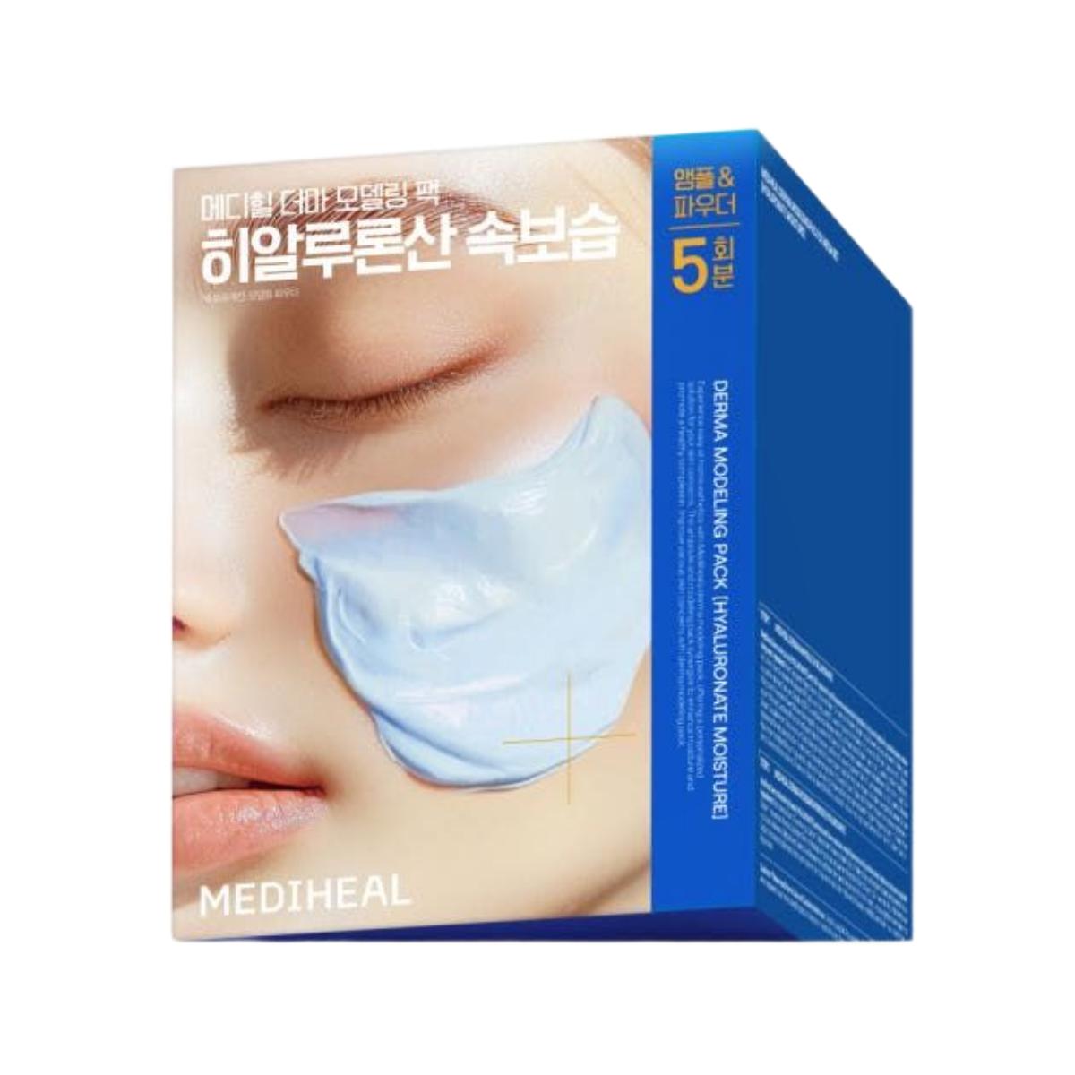 MEDIHEAL Derma Modeling Pack Hyaluronic Acid Deep Hydrating 5-Pack Set At-Home Aesthetic Moisturizing Mask Kit