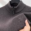 Men's 100% Pure Wool Zipper Cardigan Sweater