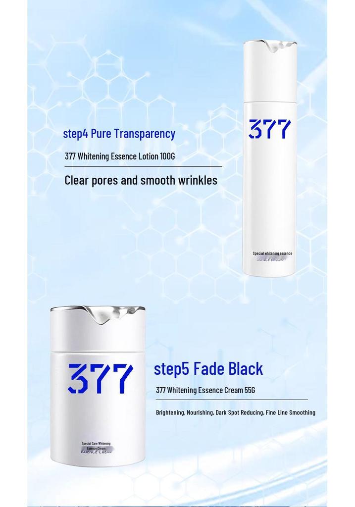 377 Brightening Skincare Set: Face Cream & Toner for Whitening Treatment and Spot Removal