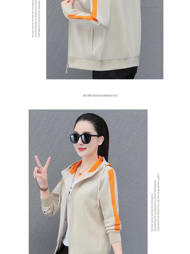 Women's Spring & Autumn Hooded Jacket 2025: Lightweight Mom Wear Fashion Sports Cardigan Sweater.