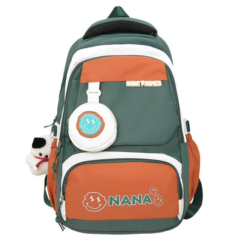 

High-quality Durable Nylon School Bag Set With Playful Design For Middle School Students Without Pendant темно-зелений колір