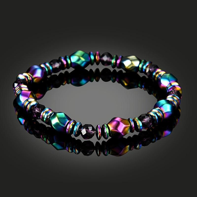 Colorful Beaded Hematite Magnetic Bracelets Wris
