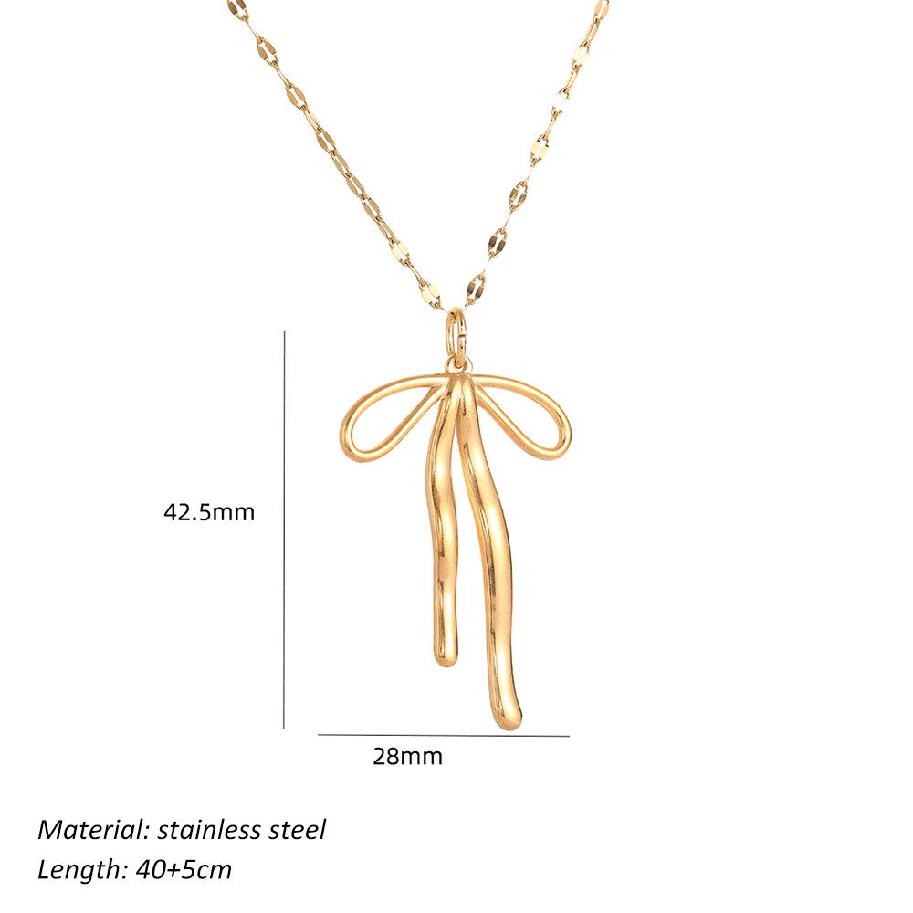 Stainless Steel Women s Butterfly Pendant Necklace with Multiple Chains - European American Fashion Style