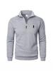 Herren-Polo-Stil Stehkragen Halbreißverschluss Sweatshirt mit besticktem Pony