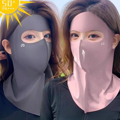 2025 New Fashion Ice Silk Sun Protection Mask UPF50+ Anti-UV Neck Scarf Neck Protection Dustproof Sunshade Face Mask Summer