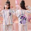 Korean-Style Girls' Pajamas: Long Sleeve, Round Neck, Princess Cartoon Design for Spring & Autumn - Medium/Large Sizes