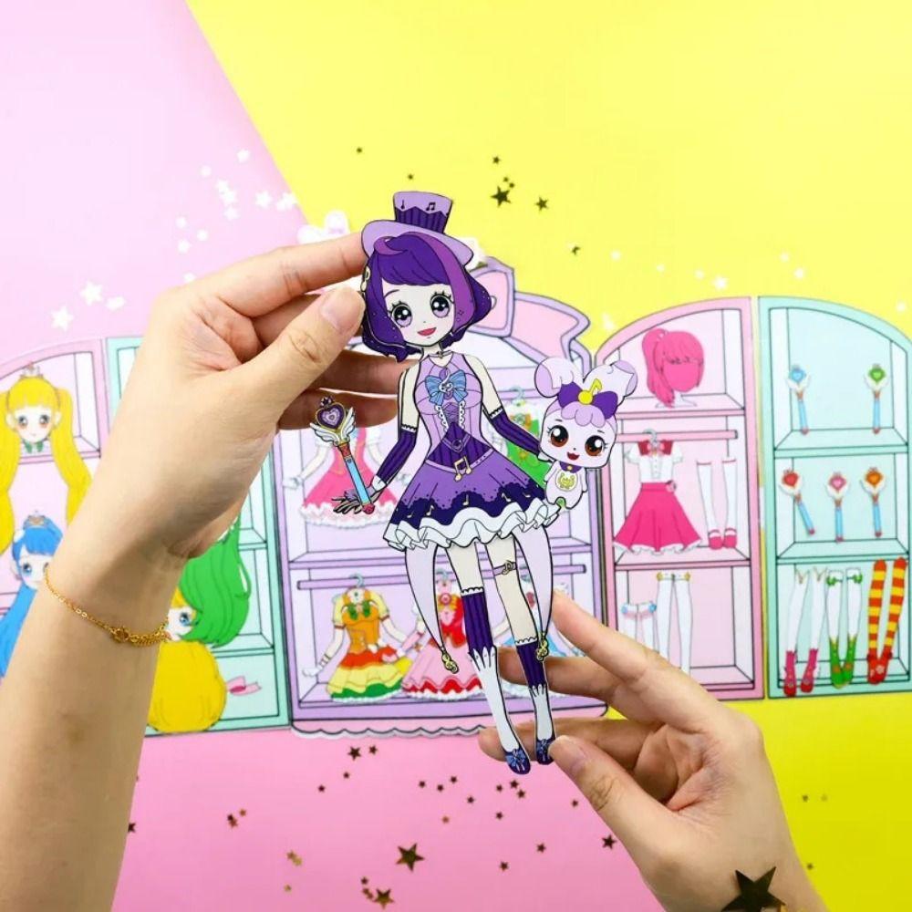 Play Repeatedly Paper Doll House Girl No Cutting DIY Cute Princess Book Makeover Game