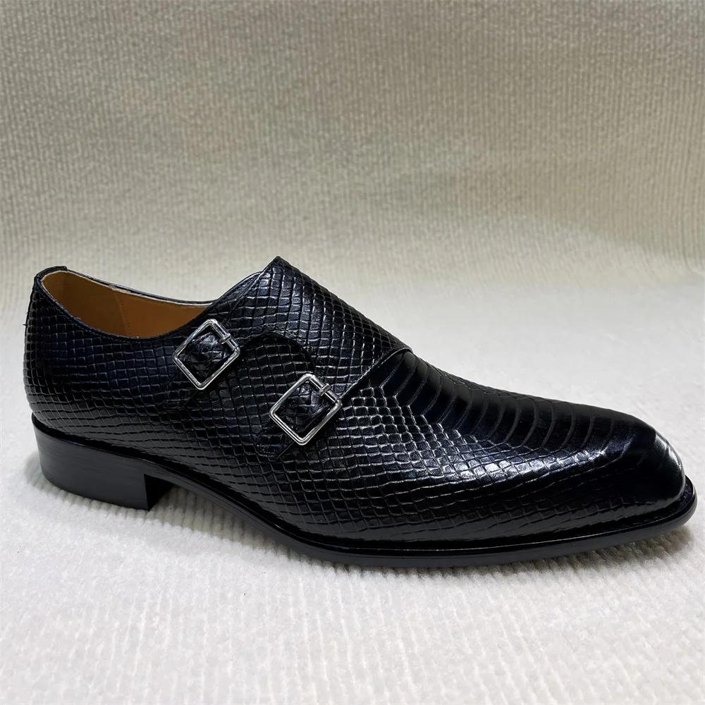 Fashion Luxury Genuine Leather Men's Lace-Up Dress Shoes Formal Oxford Comfortable Office Work Business Flat Footwear for Males