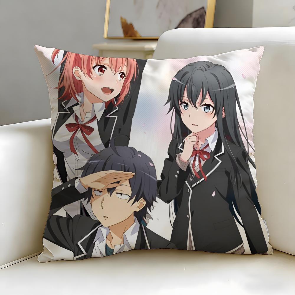 anime My Teen Romantic Comedy SNAFU Cushion Cover Soft & Easy-Wash Pillow Case – Versatile for Couch, Bed, Travel and Office