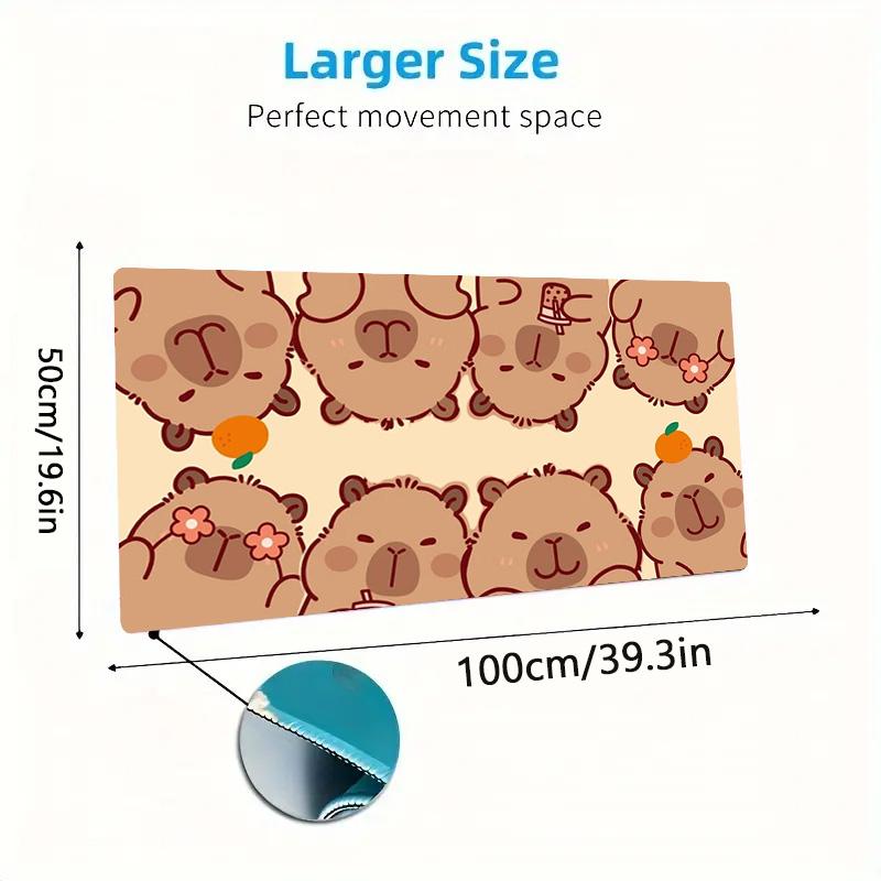 Capybara Cartoon Farbige Mauspads Große Gaming Tischunterlage Rutschfeste Laptop Tablet Große Mauspads XXL Matte Mini PC Spielmatte Mit Verriegeltem Rand