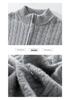 Men's 2024 Autumn/Winter Zippered Cashmere Sweater - Half-High Collar, Thick Cable Knit, Loose Plus Size