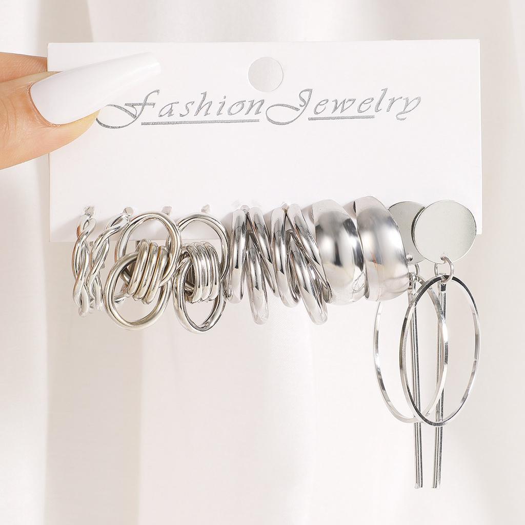 

IF ME простые многослойные серьги-кольца с геометрическим узором, золотые, серебряные серьги для женщин, ювелирные аксессуары 2.silver