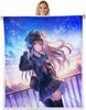 GUOYU Blanket Throw Size Japanese Anime Fleece Sherpa Blanket for Kids Anime Girl Japanese Style Throw Blanket Cartoon Japan Animation Bed