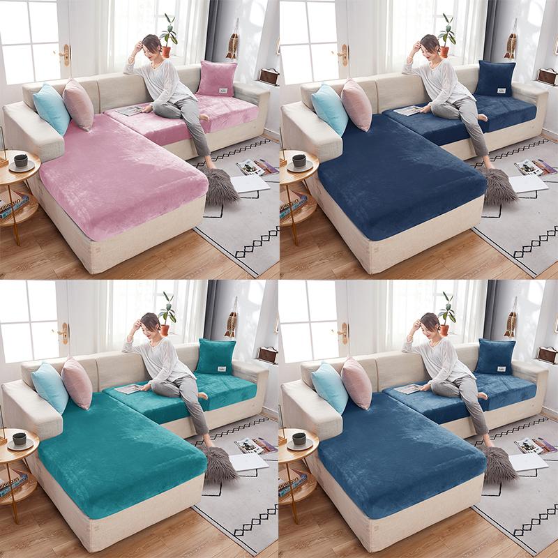 Velvet Sofa Seat Cover Cushion Cover For Living Room Thick Soft Stretch Sofa Covers Washable Sofas Slipcover For Home Hotel