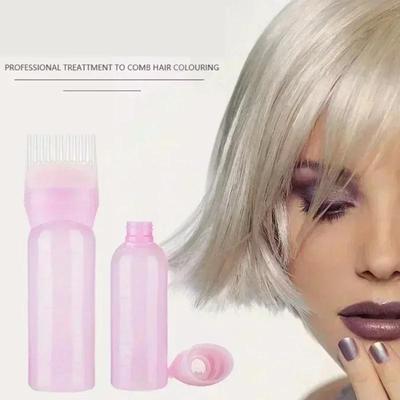 120ML Hair Care Bottle with Built-in Comb Hair Salon Professional Hair Dyeing Care Tool Precision Measurement Medication Bottle