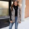 Gilet Imbottito Inverno Media Lunghezza Stampa Leopardo Caldo Gilet Per Donne