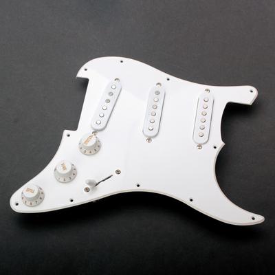 White Single Layer Loaded Pre-wired Pickguard Circuit Mount for Electric Guitar