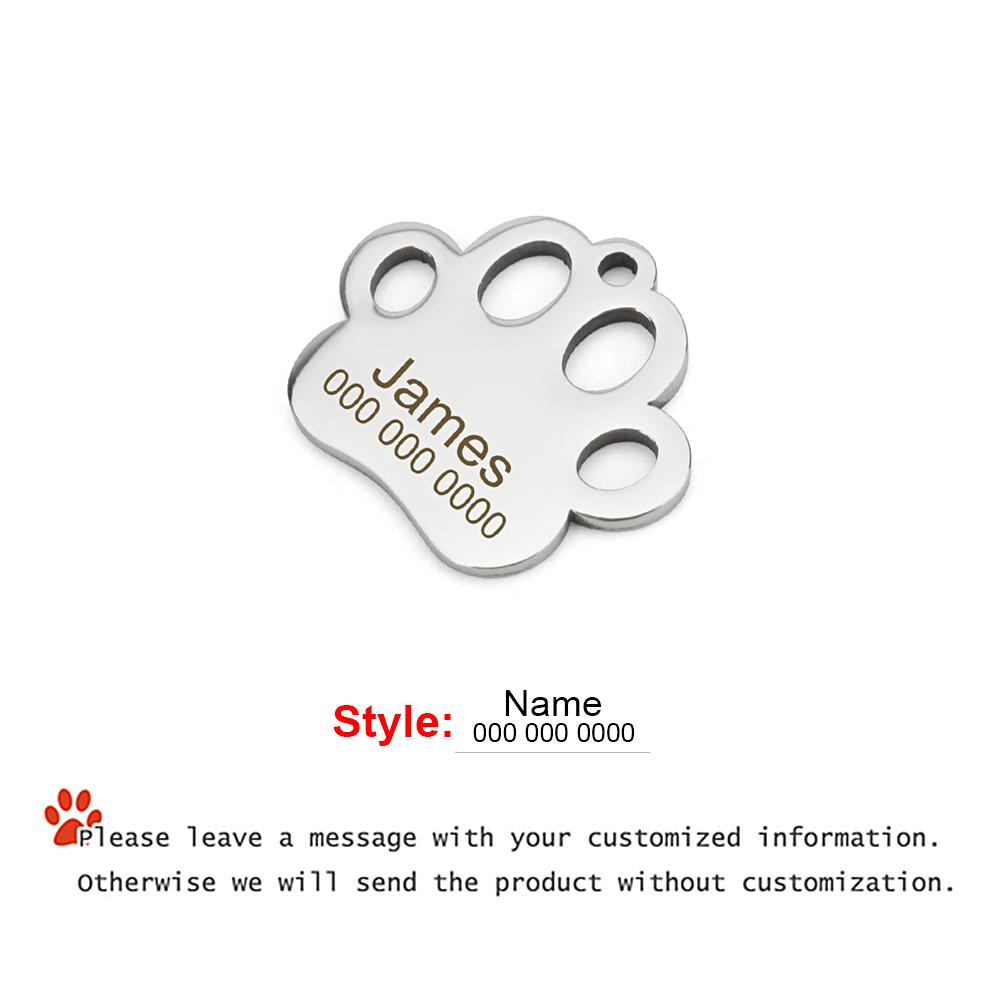 Personalisierter Namens-ID-Anhänger Hohlpfote Anti-Verlust Katzenhalsband Graviertes Personalisierbares Namensschild Haustier DIY Zubehör