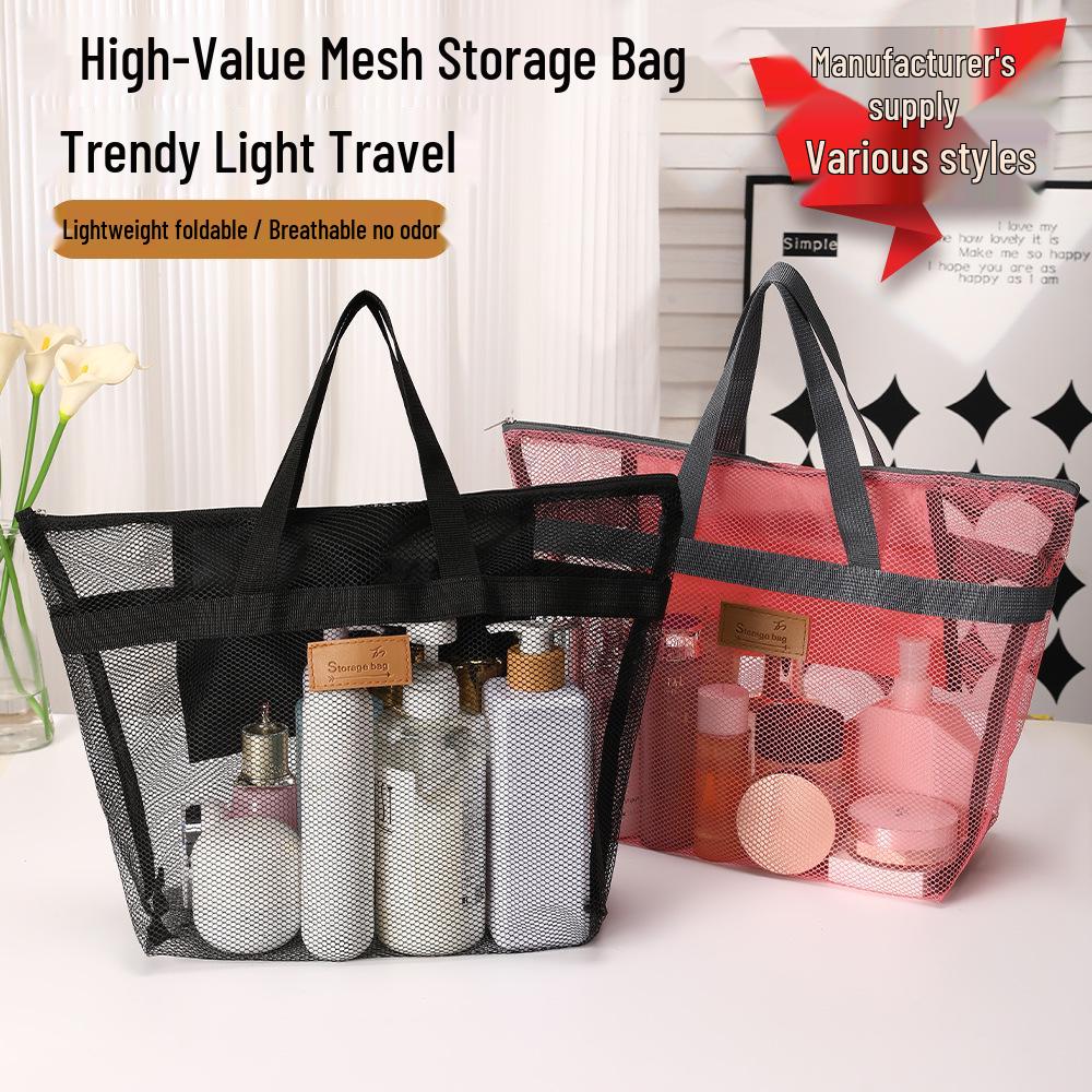 Portable Handheld Toiletry & Beach Bag with Large Capacity and Drainage