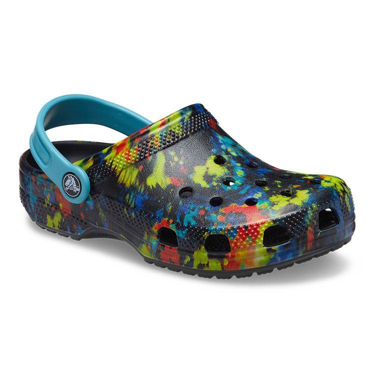 Crocs Classic Durable Clogs Kids Footwear Black Multicolor 206995-4SW