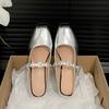 Silver retro premium thick heel bag head slippers women's summer wear 2025 new with skirt French cool slippers