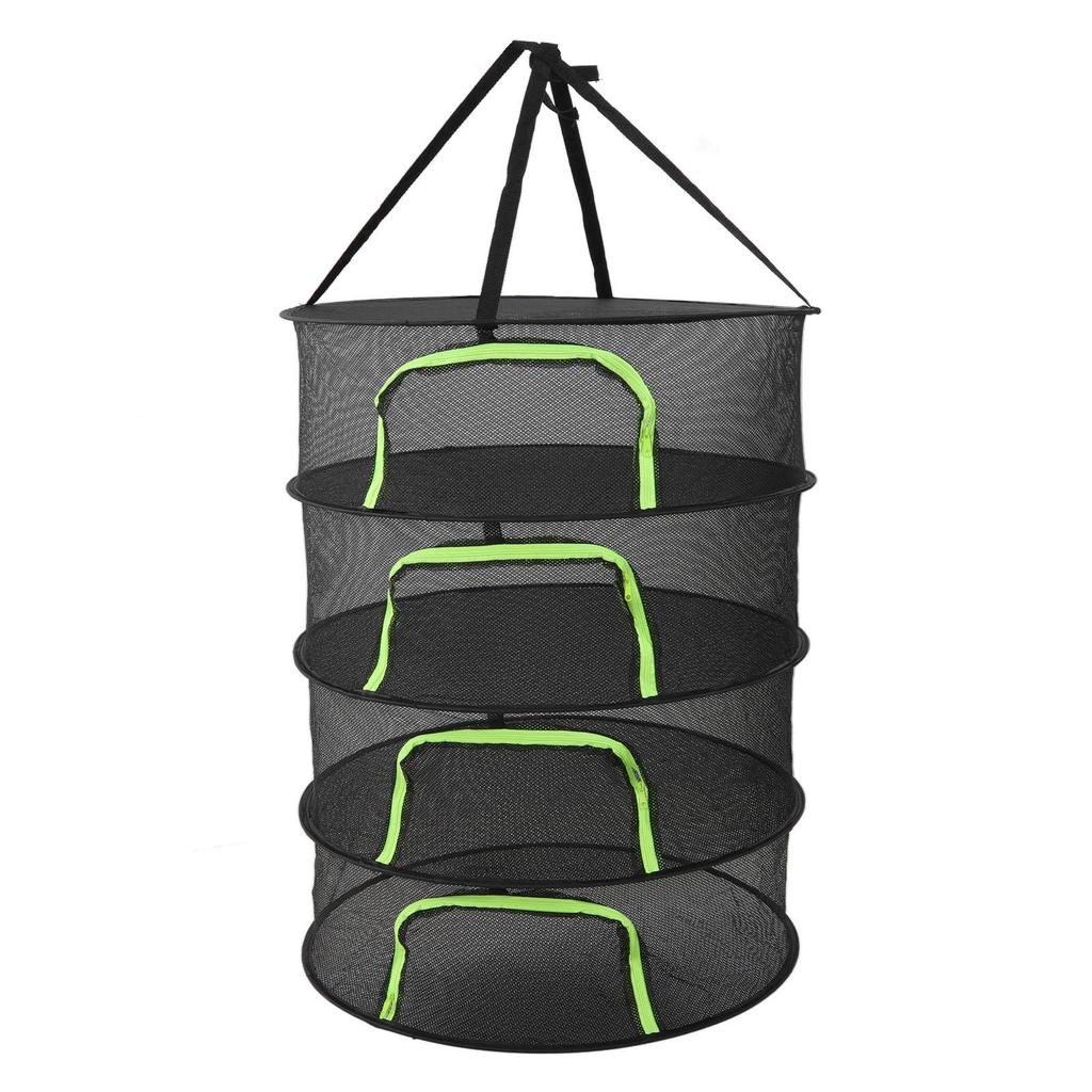 Foldable Plant Drying Net Multilayer Zipper Closure Design 60cm Diameter Herb Buds Dry Net with Storage Bag