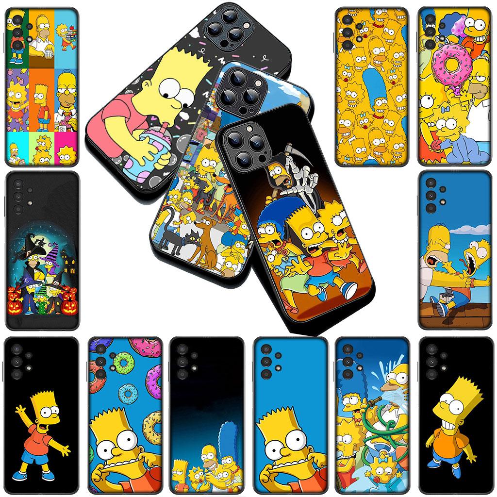 Sfondo S-Simpsons Bart Cover per Telefono Custodia Morbida per Samsung Galaxy S22 S21 S20 FE Ultra Plus A07 A17 A15 A16 A25 A57 A37 Cover