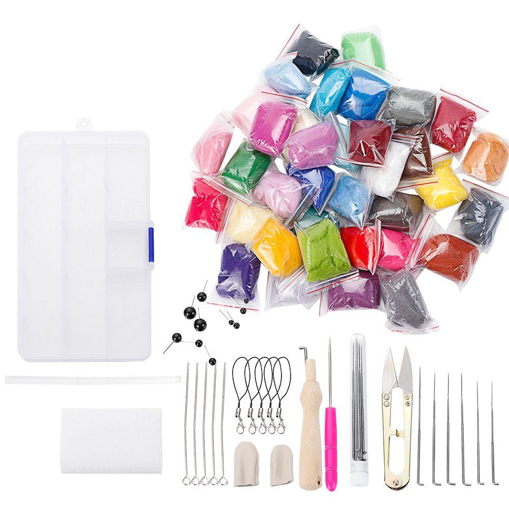DIY Crafts Foam Mat Starter Tool Kit Wool Roving Sewing Tool Set Felting Needle Felting Kit