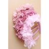 Triple Tulle Flower Glitter Crown In Pink Tones