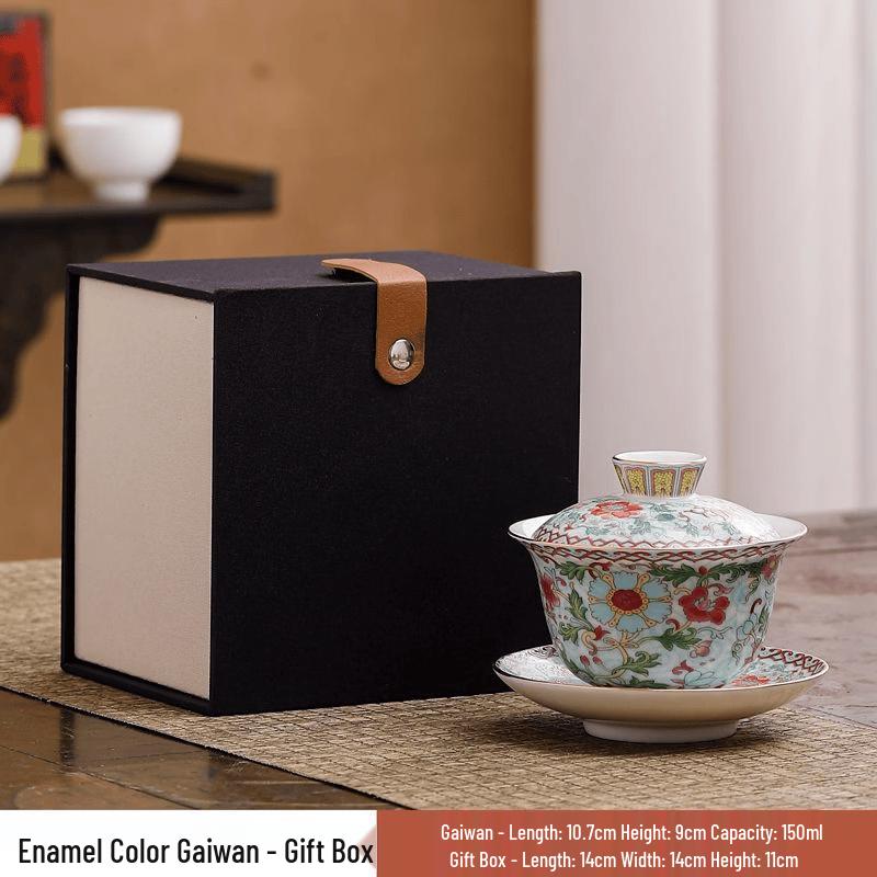Chaxun Enamel Sancai Gaiwan