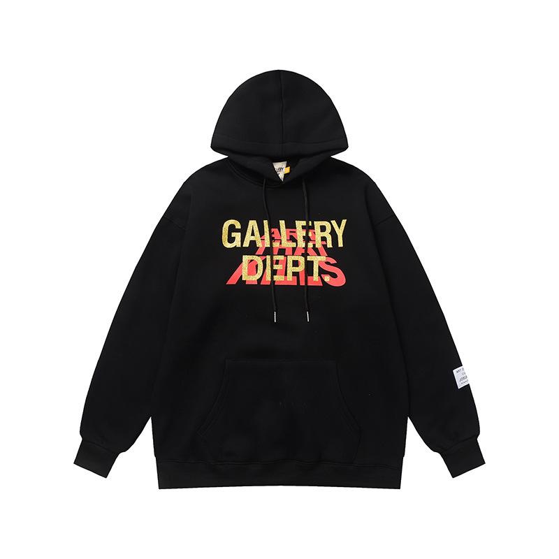 Grenzüberschreitende trendige Marke GALLERY DEPT mit Buchstaben bedruckter Kapuzenpullover Herren und Damen High Street Fleece Kapuzenpullover Jacke