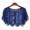 Embroidered Sequin Detachable Shawl Shoulder Wrap Girls Lace False Collar Dress Decoration Collar Cape Clothes Accessories