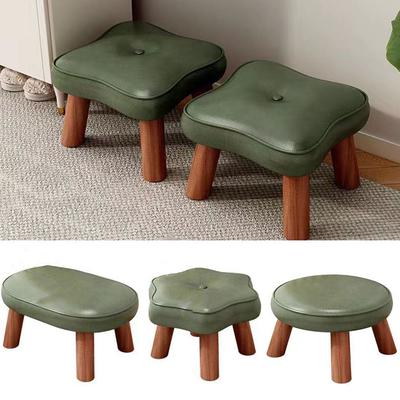 Non-Skid Low Seat Soft Shoe Changing Chair Stable Solid Wood Small Foot Stool  Office