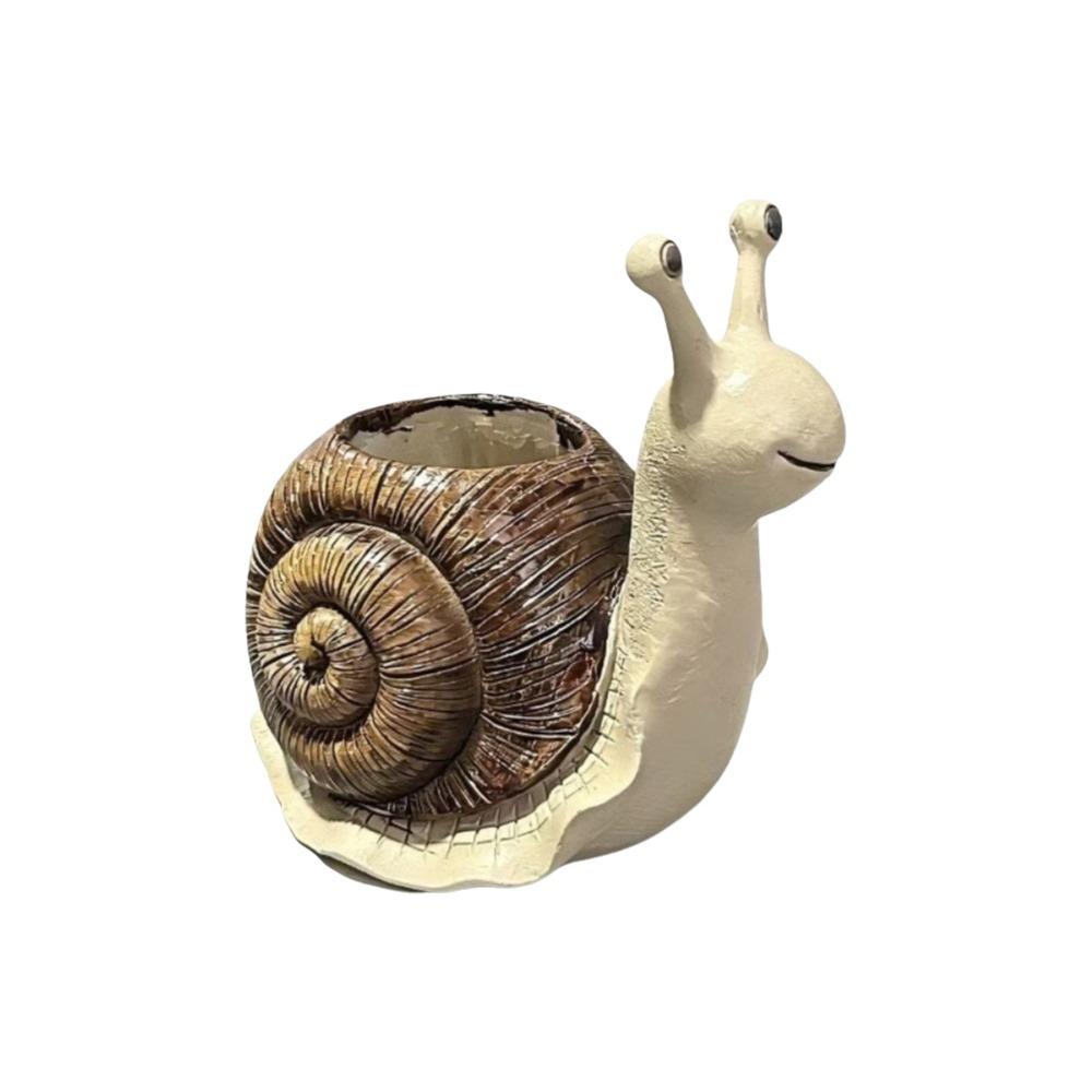 Resin Snail Planter Cartoon Creature Planter Pencil Holder Snail Flowerpot Office Snail