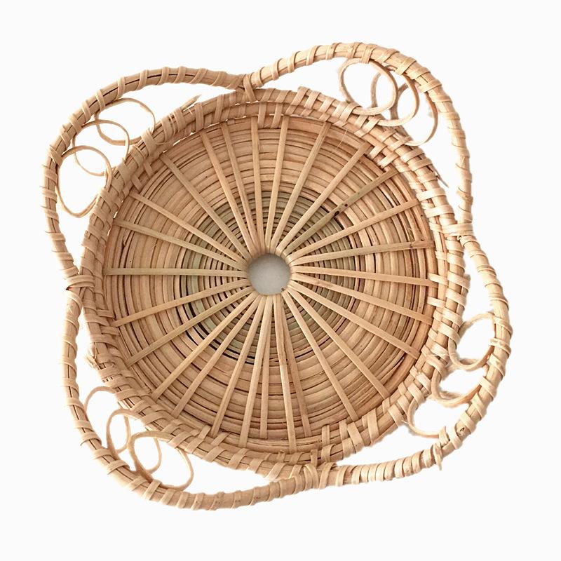 Rattan Oval Storage Basket Snack Fruit Food Serving Tray Bread Basket Knife Fork Chopsticks Display Plate Kitchen Decoration