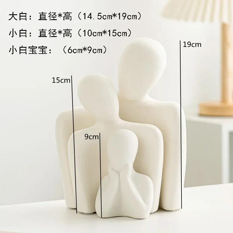 Home Decor Sculpture Ceramic Figure Statue Ornament Abstract Art Hugging Couple Statue Happy Family Modern Home Decor Crafts