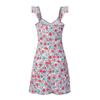 French retro floral holiday style suspender skirt summer new European and American style sexy slim dress