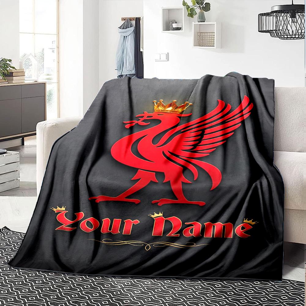 Liverpool Customize Text Blanket Gift Customizable Blanket Comfortable Perfect for Nap Chair Home Decor Picnics All-Season Use