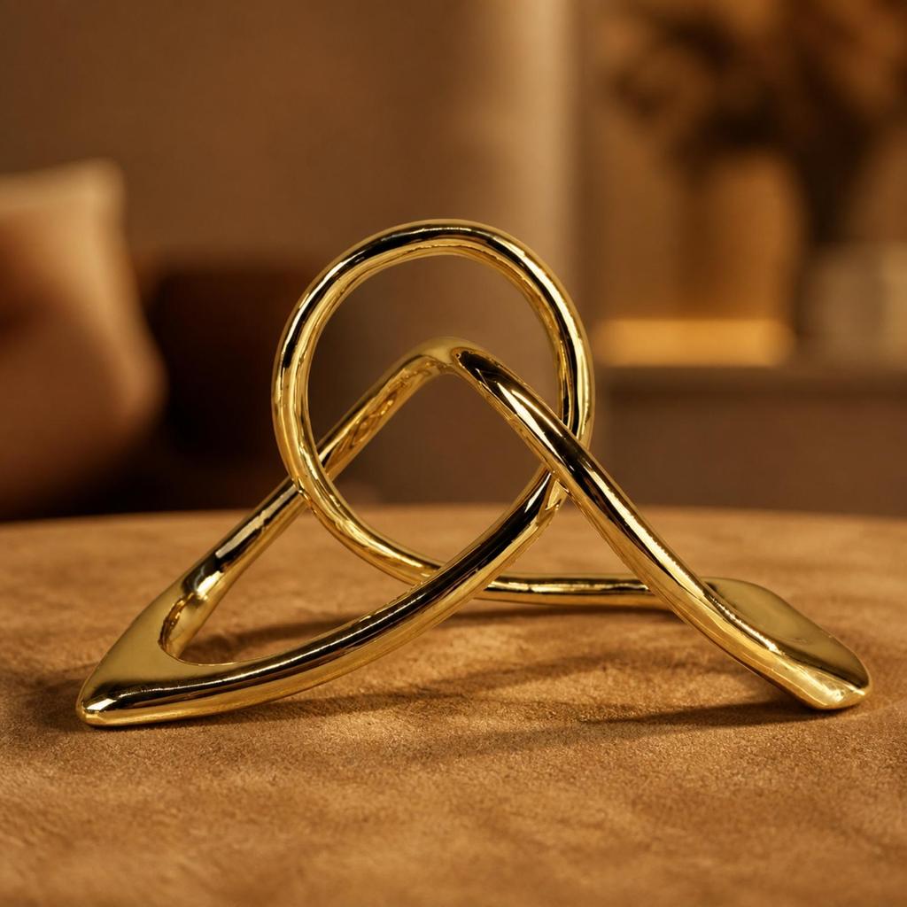 Geometric Knot Sculpture Modern Tabletop Statue Artistic for Office, Minimalists