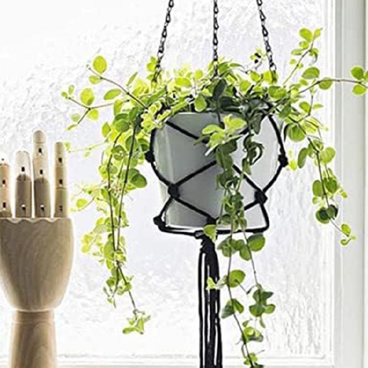 Hanging Basket Flower Pot Chain Hydroponic Plant GrowsTool with 3 Hooks Ornament