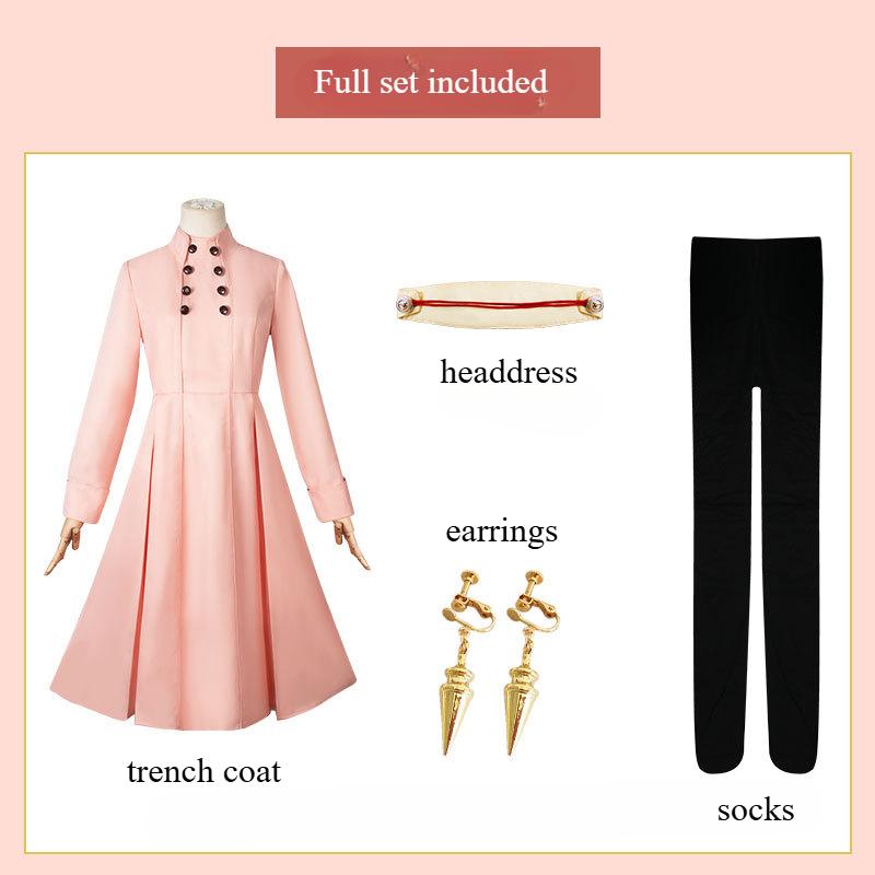 

Аниме Spy × Family Косплей Принцесса Шипов Йор Форджер Розовый Тренч Косплей XL