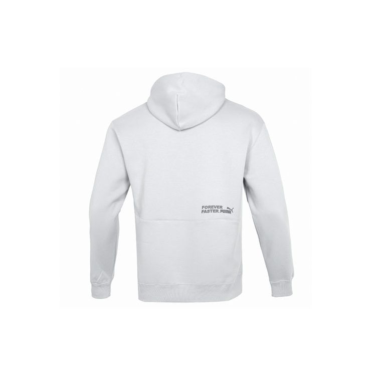 Puma Small Logo Relaxed Hoodie Men Tops Grey 673624-19