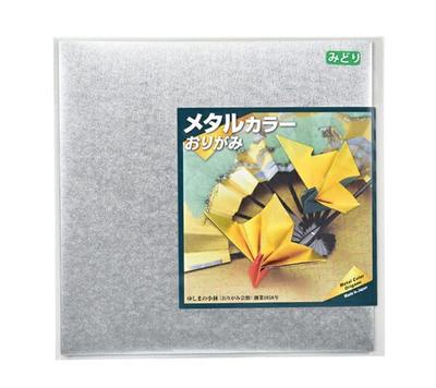 Origami Chiyogami Color 18cm Silver 10 "Metal Origami, Square, Green, Sheets"