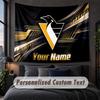 Custom Name Text Tapestry,Pittsburgh Penguins Decorative Wall Hanging, Background Tapestry For Home Bedroom