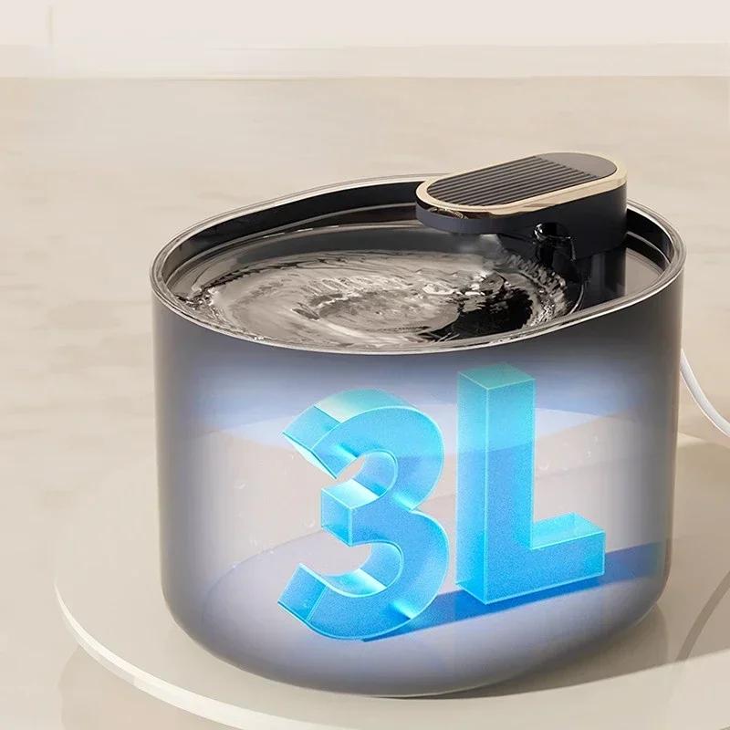 Fontanella Automatica per Animali Domestici da 3L con Luce LED Ultra Silenziosa Fontanella per Acqua Potabile per Animali Domestici USB Gatti Elettrica Silenziosa Distributore d'Acqua per Animali Domestici